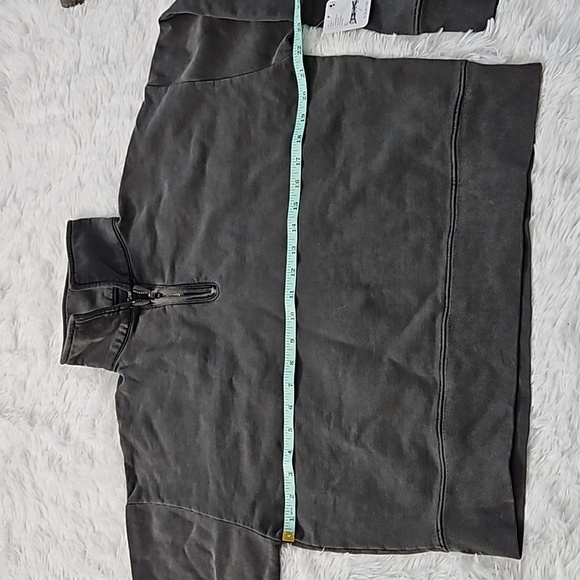 The Bureau x Free People Evanston Half Zip Washed Black NWOT - Picture 8 of 10
